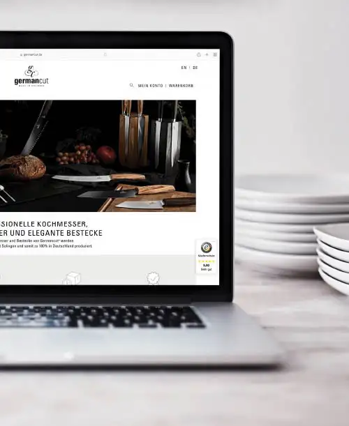 Gestaltung des Onlineshops für den Premium-Messerhersteller Germancut